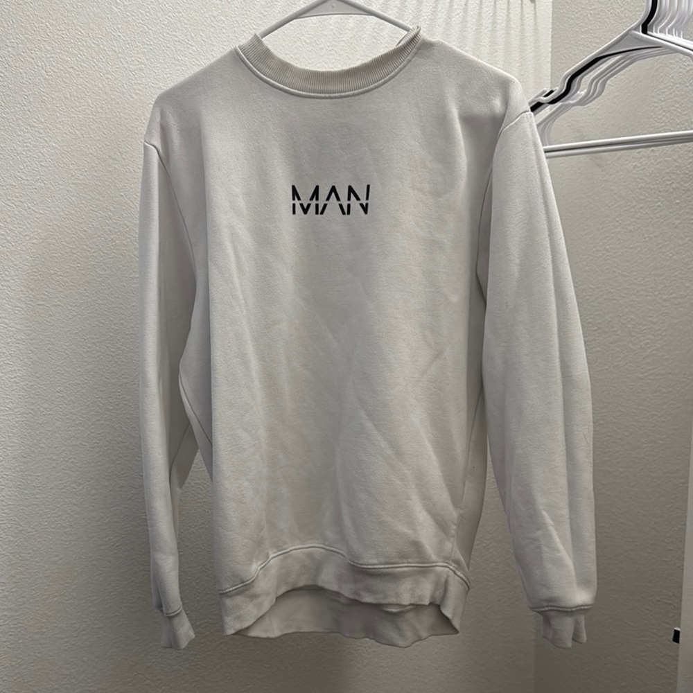 MAN Crewneck Sweater in Light Gray